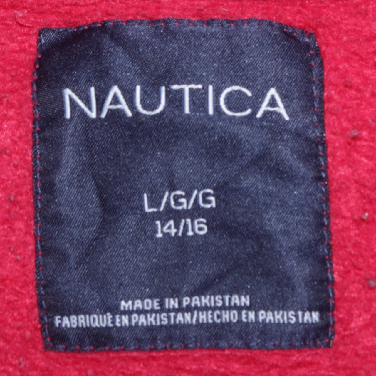 Nautica Teens Red Full Zip Hoodie Sweatshirt Size 14/16 Cotton Blend