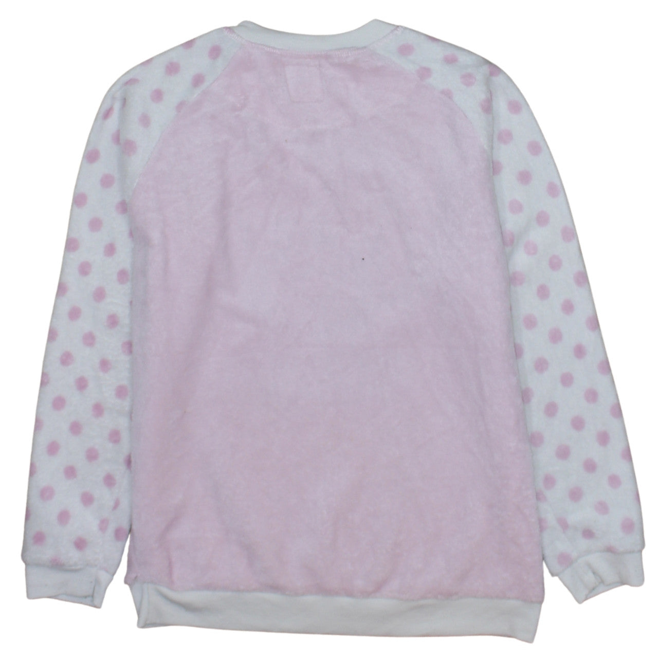 Disney Women Pink Stitch Polka Dot Fleece Nightshirt Top Size 10-12