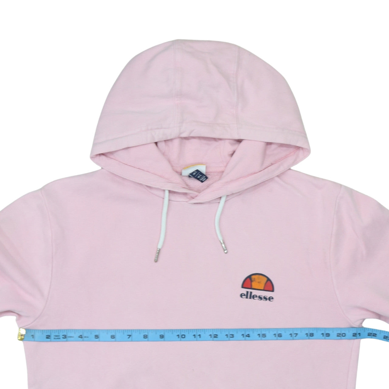 Ellesse Womens Pink Pullover Hoodie Size L Cotton Blend Logo Sweatshirt