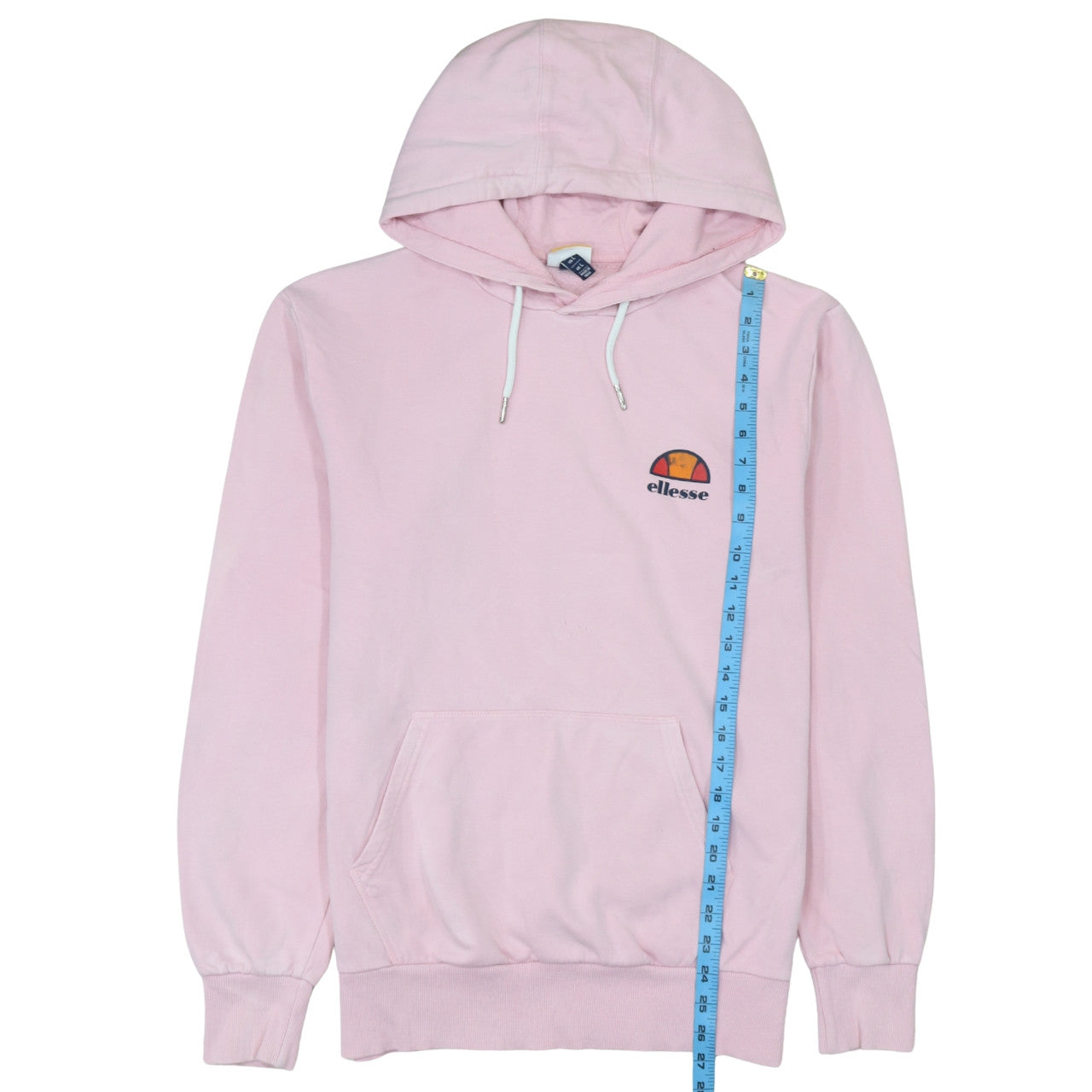 Ellesse Womens Pink Pullover Hoodie Size L Cotton Blend Logo Sweatshirt