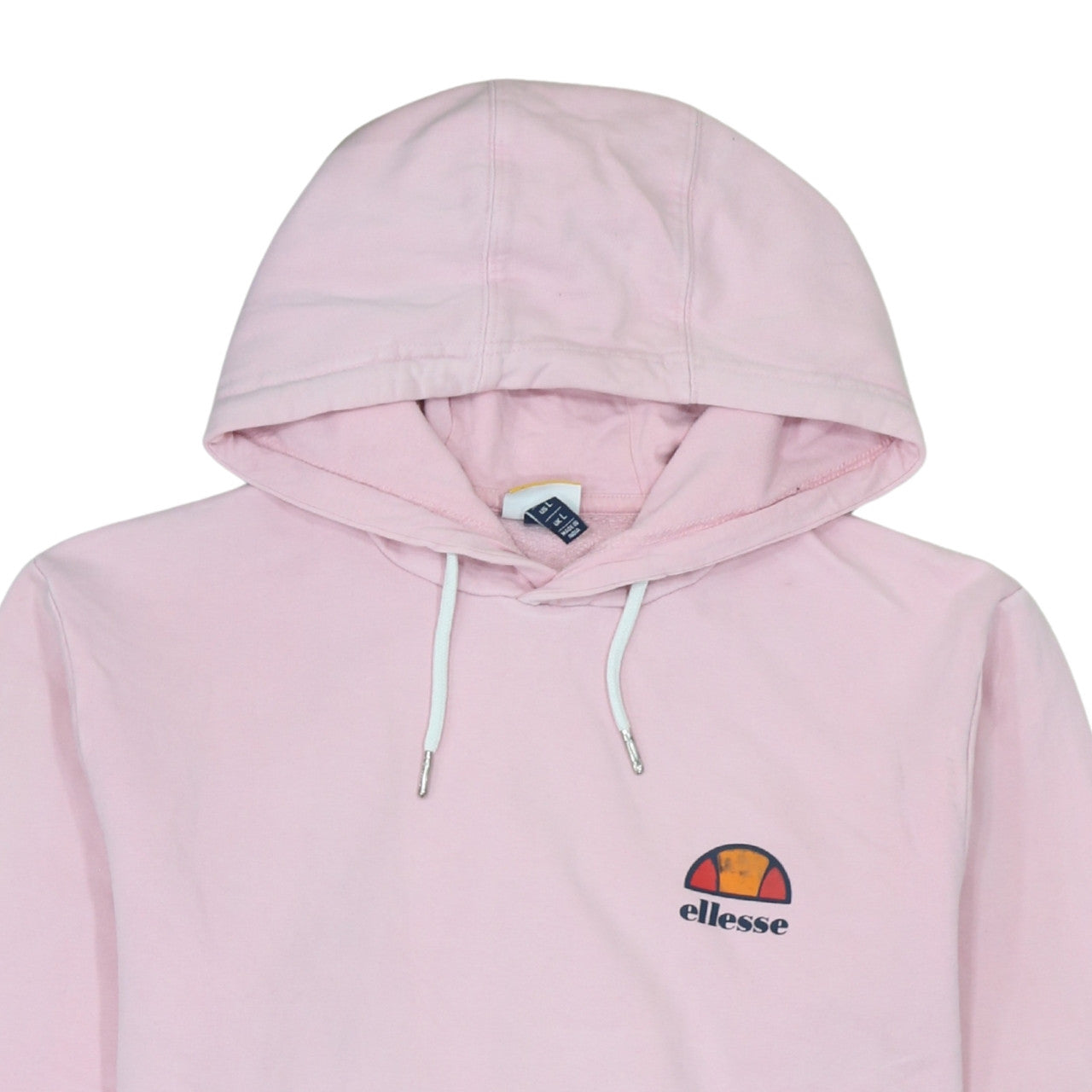 Ellesse Womens Pink Pullover Hoodie Size L Cotton Blend Logo Sweatshirt