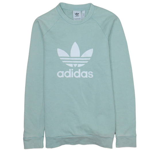 adidas Men's Green Trefoil Pullover Sweatshirt XS Regular Fit