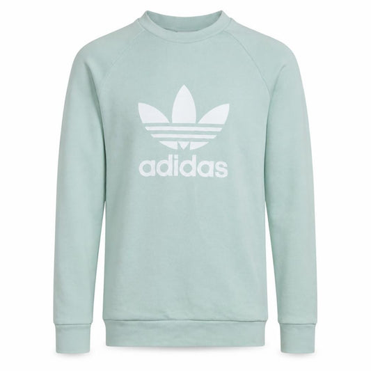 adidas Men's Green Trefoil Pullover Sweatshirt XS Regular Fit