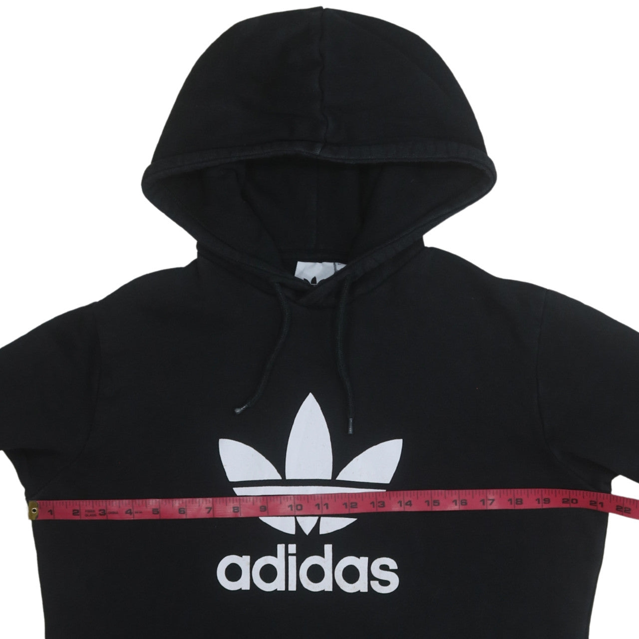 Adidas Men's Black Pullover Hoodie Medium Fleece Trefoil Logo