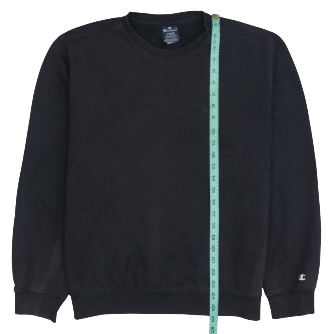 Champion Men's Black Pullover Sweatshirt Large Crew Neck Fleece