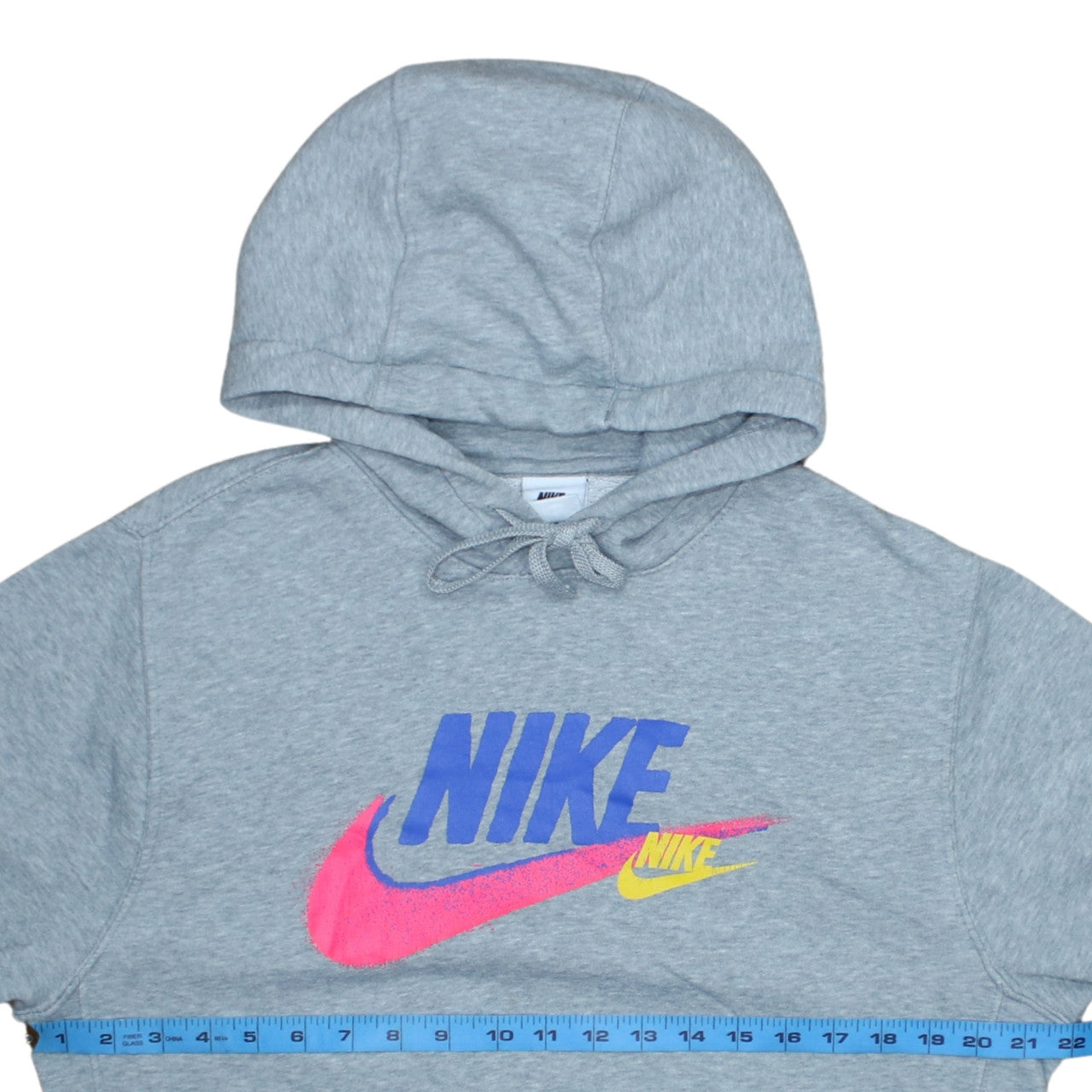 Nike Womens Grey Hoodie Small Pullover Graphic Logo Cotton Blend