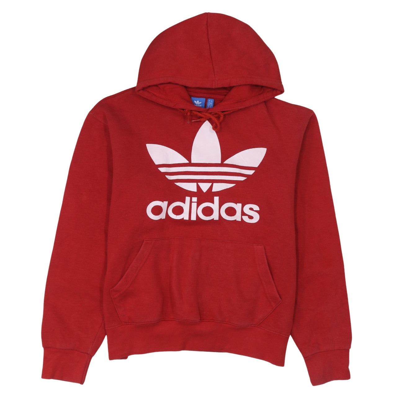 Adidas Women's Red Pullover Hoodie Small - Classic Trefoil Logo Sweatshirt