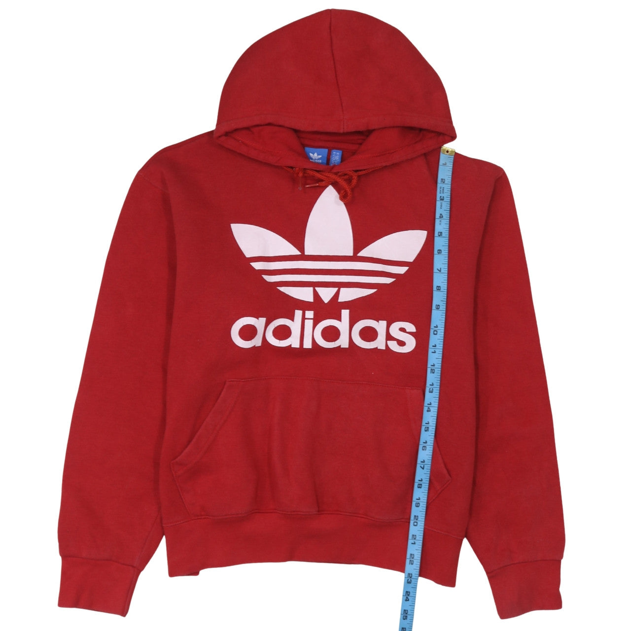 Adidas Women's Red Pullover Hoodie Small - Classic Trefoil Logo Sweatshirt