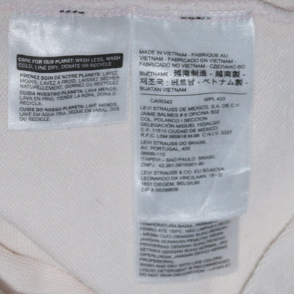 Levi's Women Beige Hooded Pullover Sweatshirt Medium Logo Graphic
