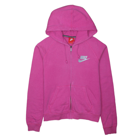 Nike Womens Pink Full Zip Hoodie Small Cotton Blend