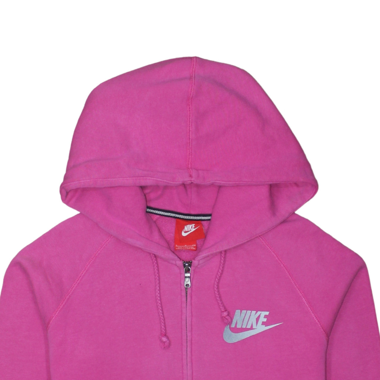 Nike Womens Pink Full Zip Hoodie Small Cotton Blend