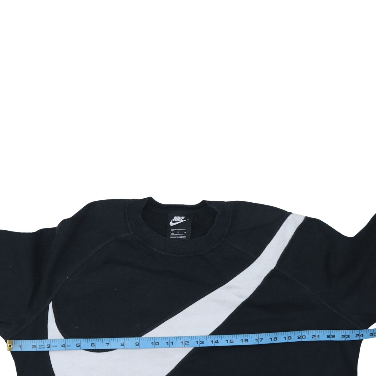 Nike Women Black Medium Cropped Pullover Sweatshirt Logo Print