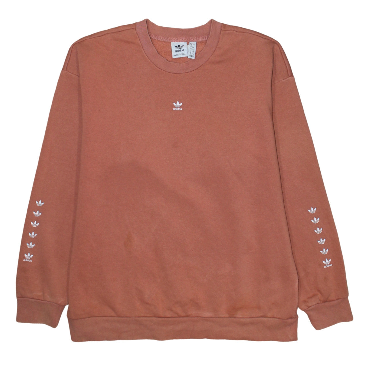 adidas Women’s Brown Crew Neck Pullover Sweatshirt UK 12 Logo Print