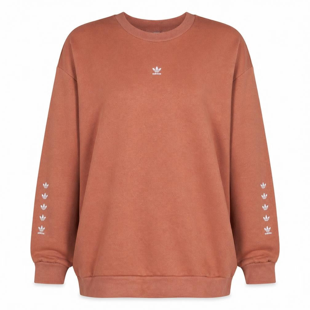 adidas Women’s Brown Crew Neck Pullover Sweatshirt UK 12 Logo Print