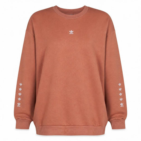 adidas Women’s Brown Crew Neck Pullover Sweatshirt UK 12 Logo Print