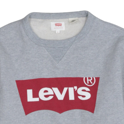 Levi's Mens Grey Sweatshirt S Regular Fit Crew Neck Logo Pullover
