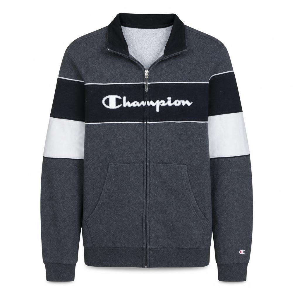 Champion Boys Grey Full Zip Sweatshirt 15-16 Years Logo Colourblock