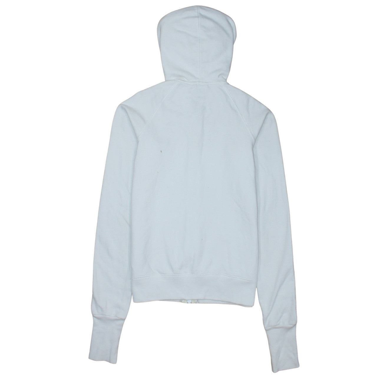 Nike Womens White Full Zip Hoodie Size 10 Cotton Blend Sportswear
