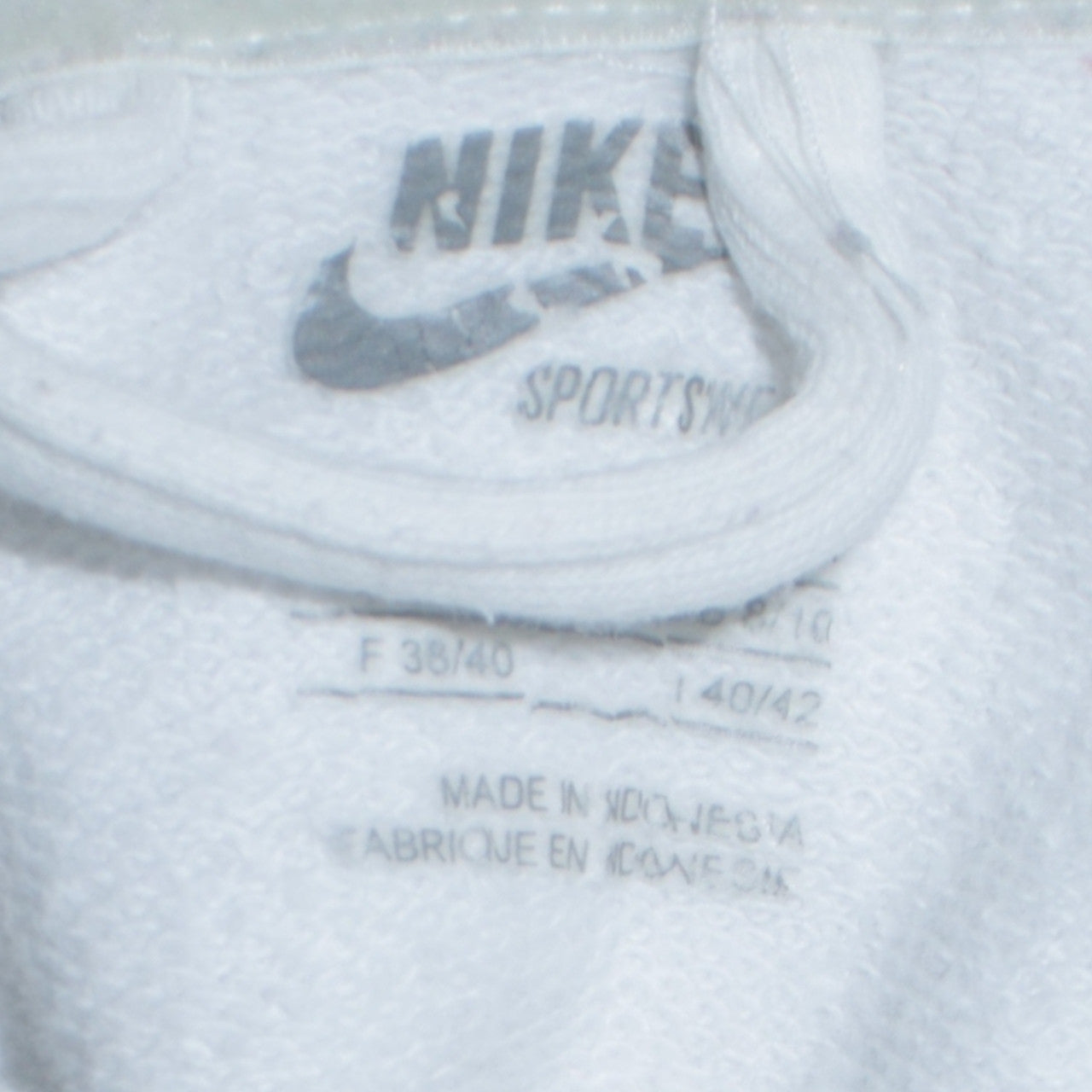 Nike Womens White Full Zip Hoodie Size 10 Cotton Blend Sportswear