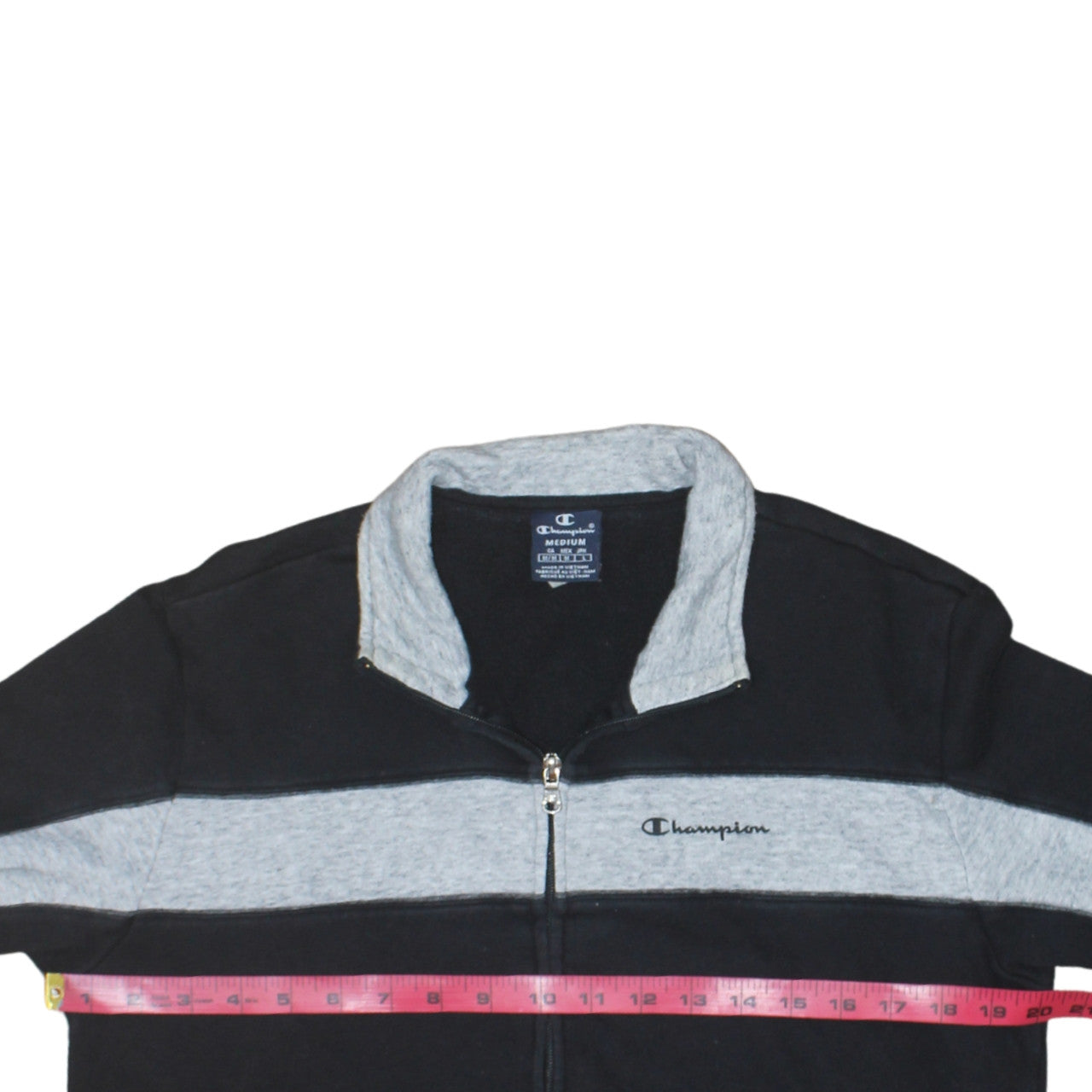 Champion Men's Black Full Zip Fleece Sweatshirt Medium