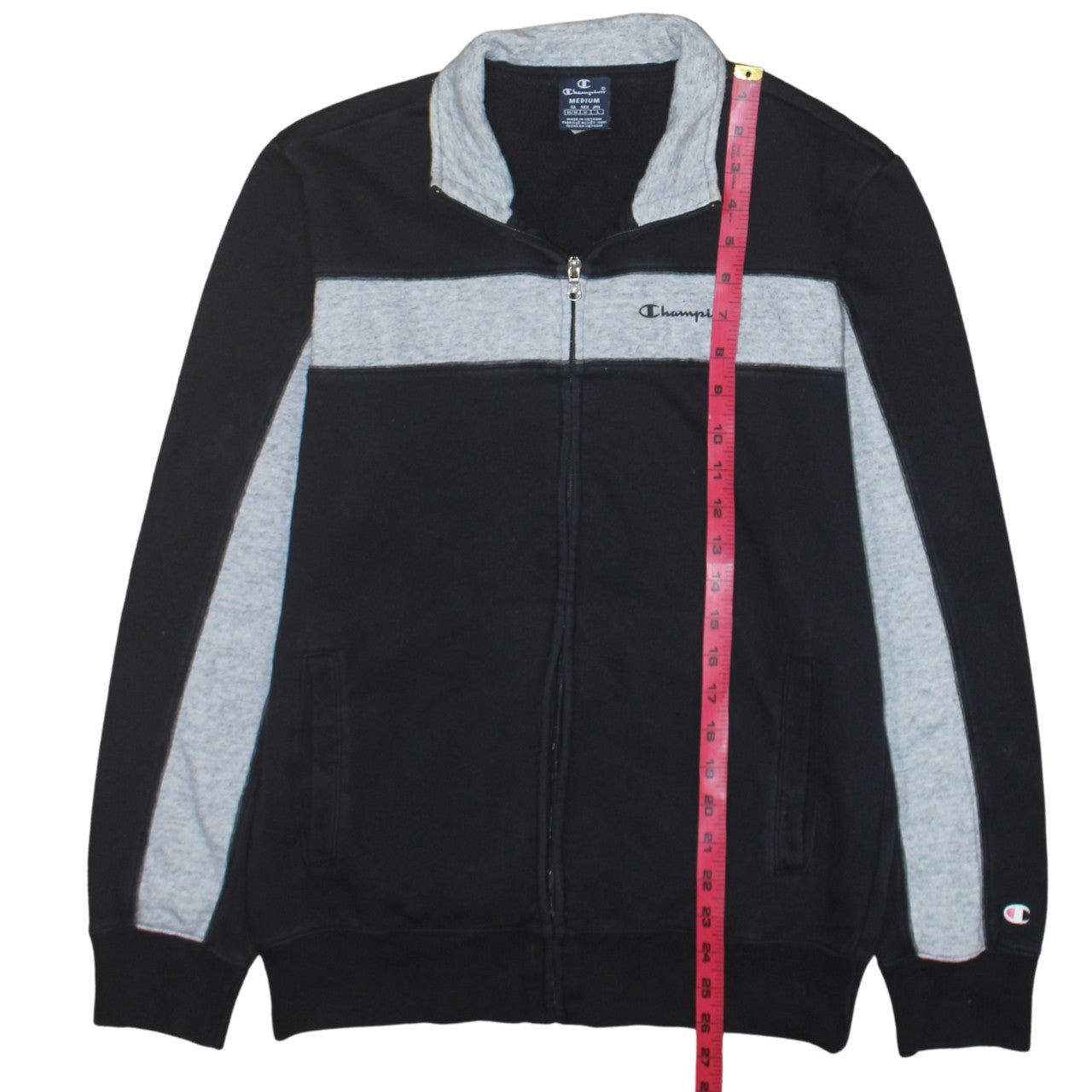Champion Men's Black Full Zip Fleece Sweatshirt Medium
