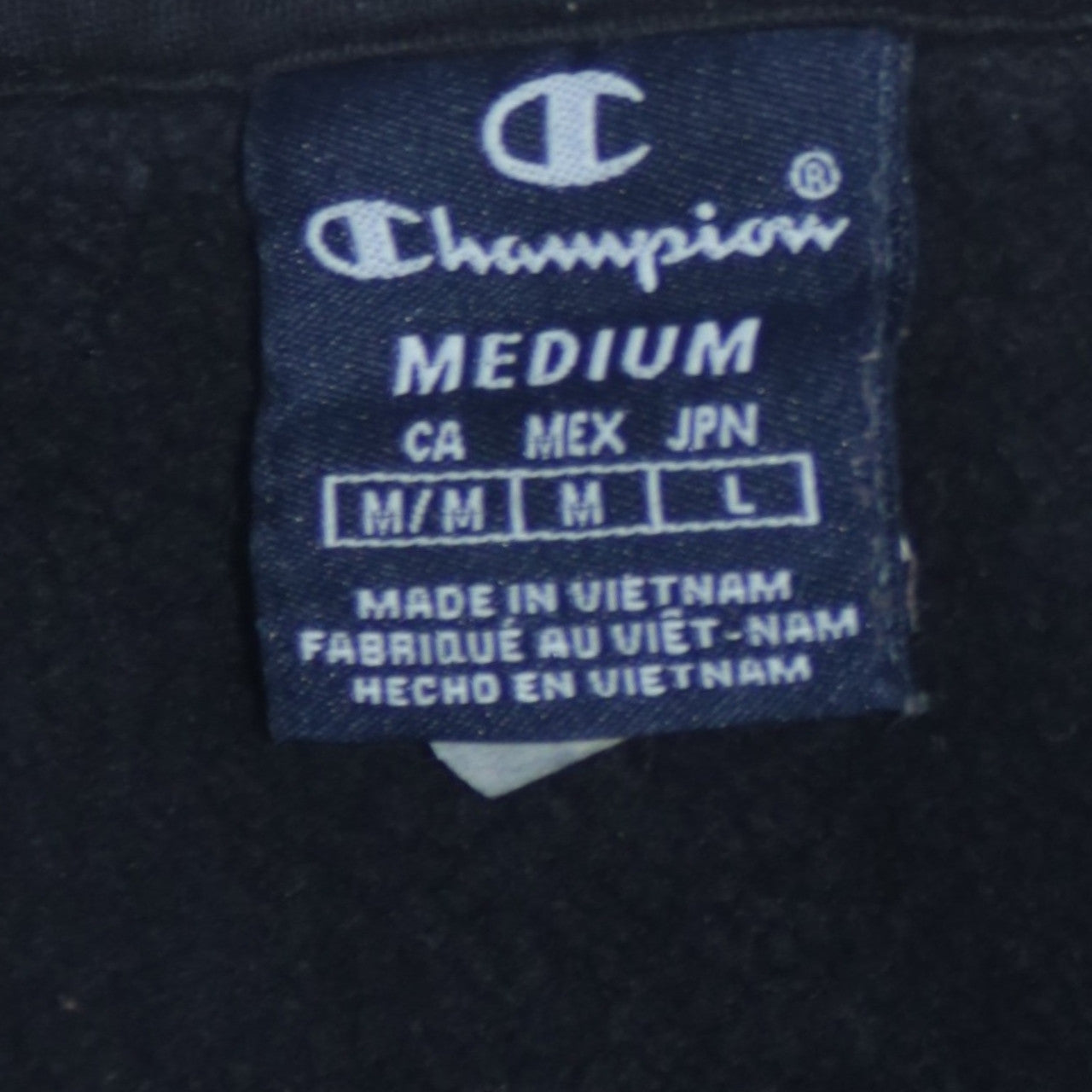 Champion Men's Black Full Zip Fleece Sweatshirt Medium