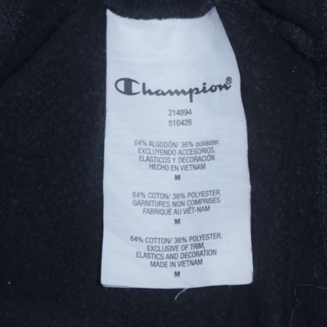 Champion Men's Black Full Zip Fleece Sweatshirt Medium