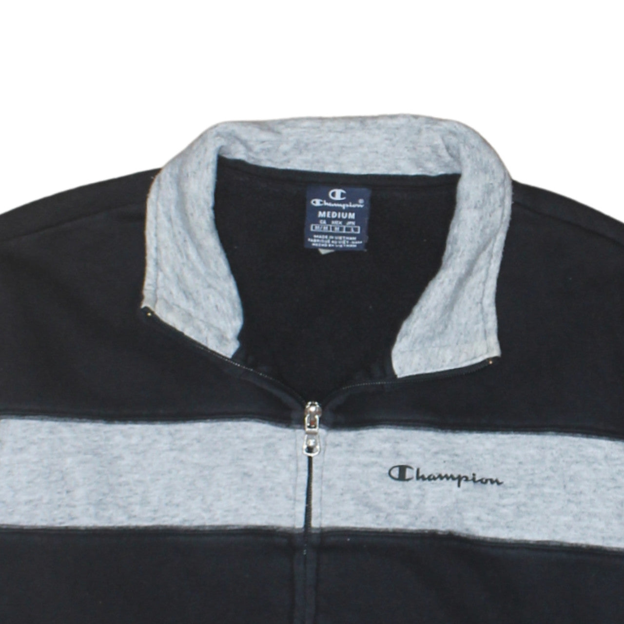Champion Men's Black Full Zip Fleece Sweatshirt Medium