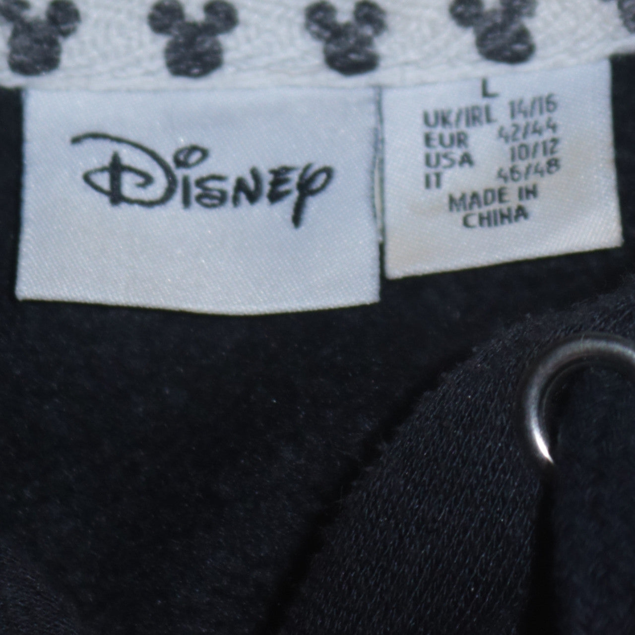 Disney Girls Black Mickey Mouse Pullover Hoodie L Graphic Print