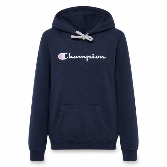 Champion Women's Navy Blue Medium Pullover Hoodie with Logo