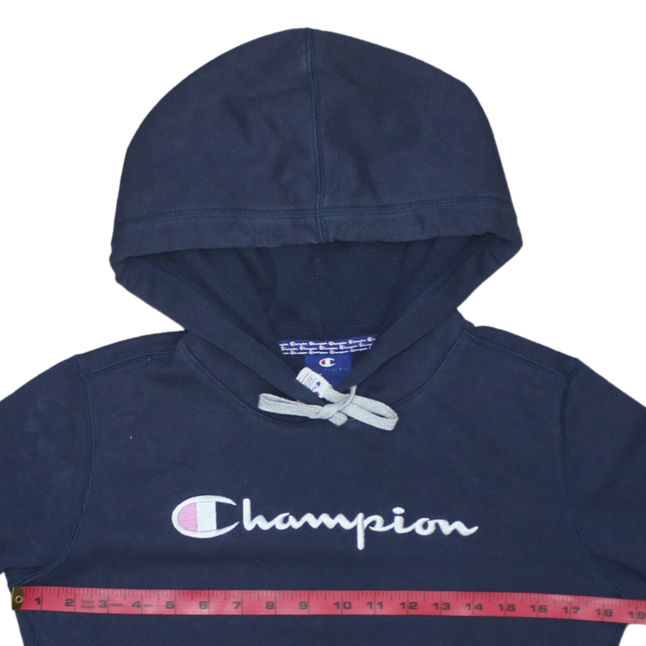 Champion Women's Navy Blue Medium Pullover Hoodie with Logo