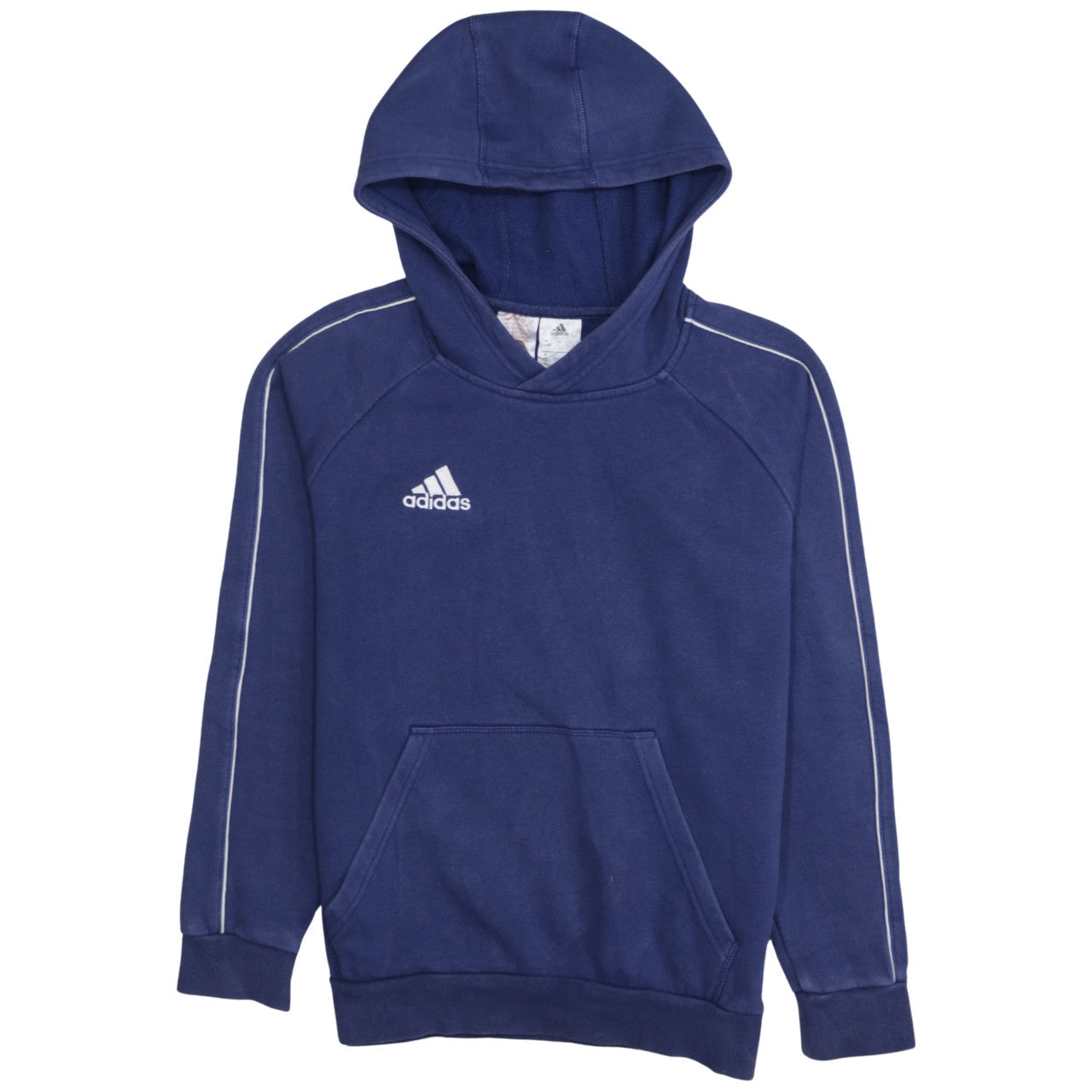 Adidas Boys Blue Pullover Hoodie 13-14 Years Cotton Blend Sportswear