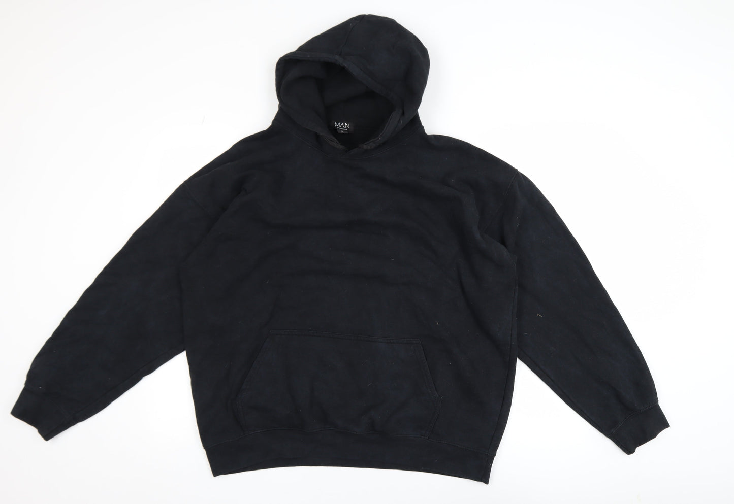 BoohooMAN Men's Black Pullover Hoodie Medium Graphic Limited Edition