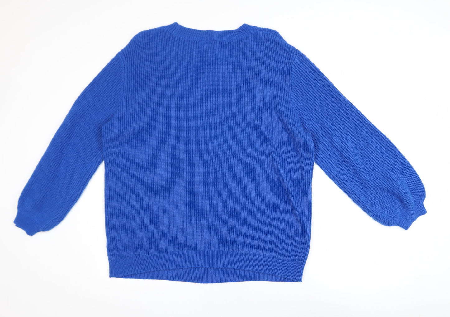 Next Women Blue Acrylic Cable Knit Crew Neck Jumper Size 20