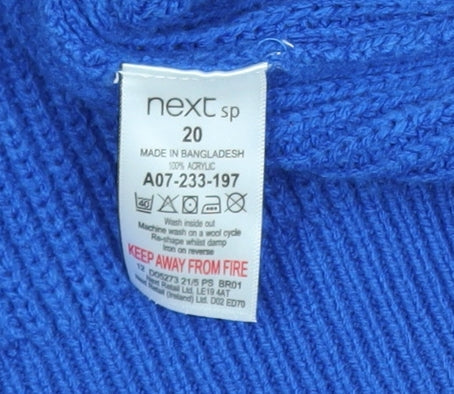 Next Women Blue Acrylic Cable Knit Crew Neck Jumper Size 20