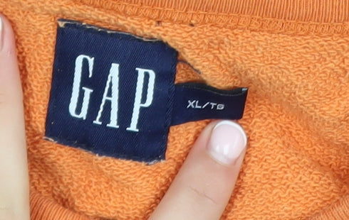 GAP Men's Orange XL Crew Neck Cotton Pullover Sweatshirt
