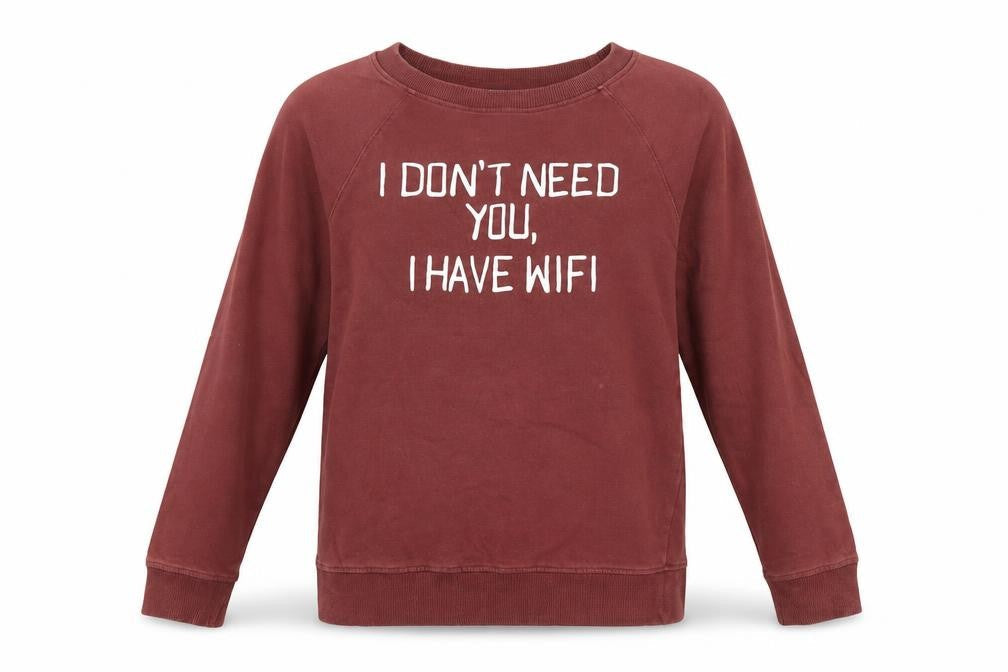 Next Womens Brown Cotton Pullover Sweatshirt UK 6 Graphic Print Casual
