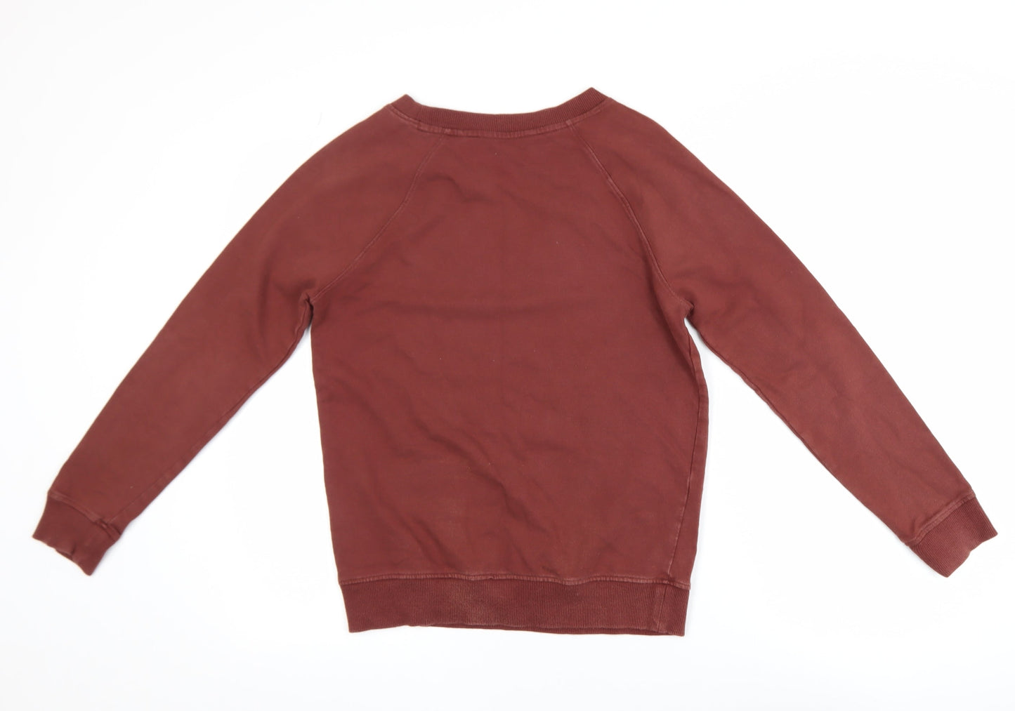 Next Womens Brown Cotton Pullover Sweatshirt UK 6 Graphic Print Casual