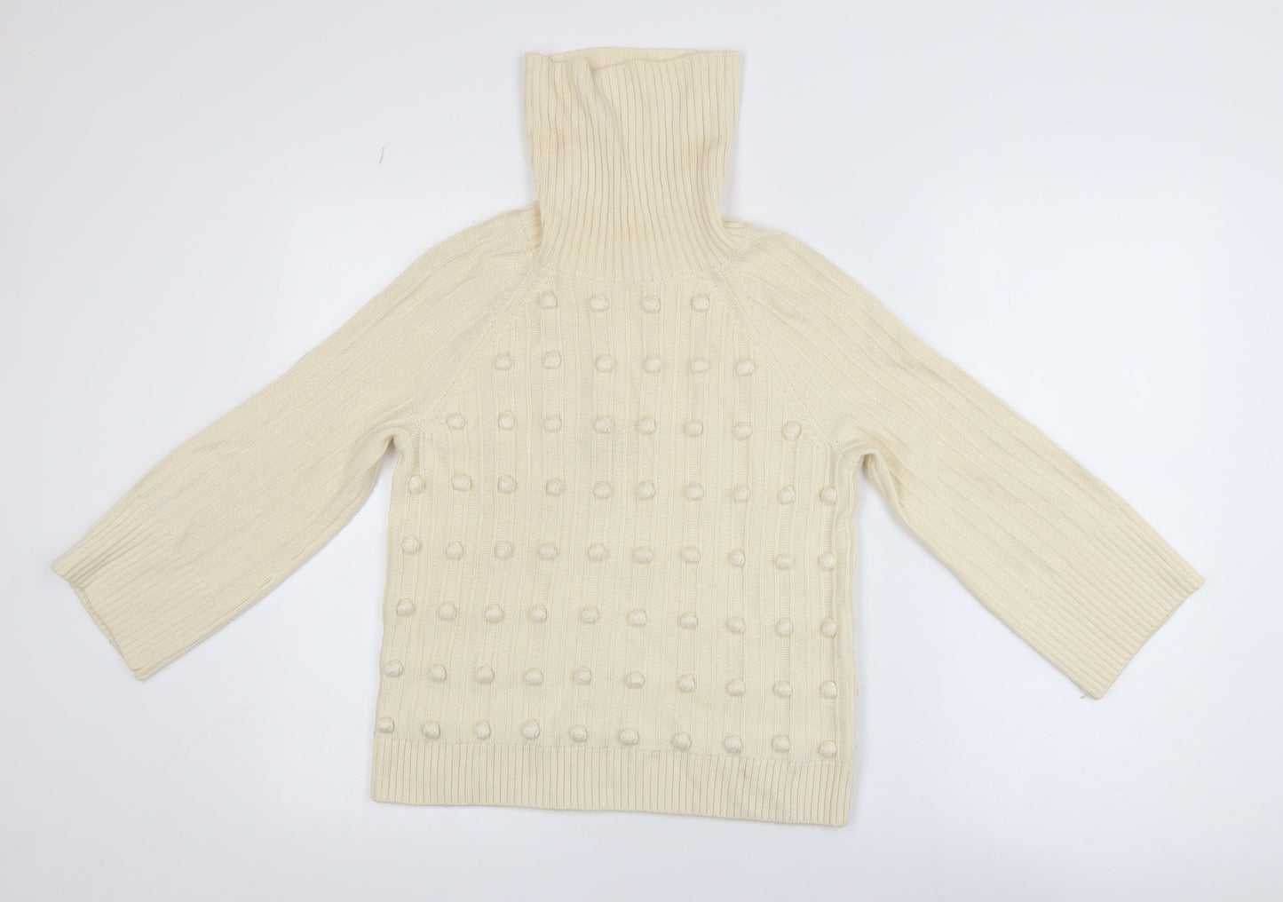 Somerset by Alice Temperley Women’s Ivory Roll Neck Wool Blend Jumper Size 10