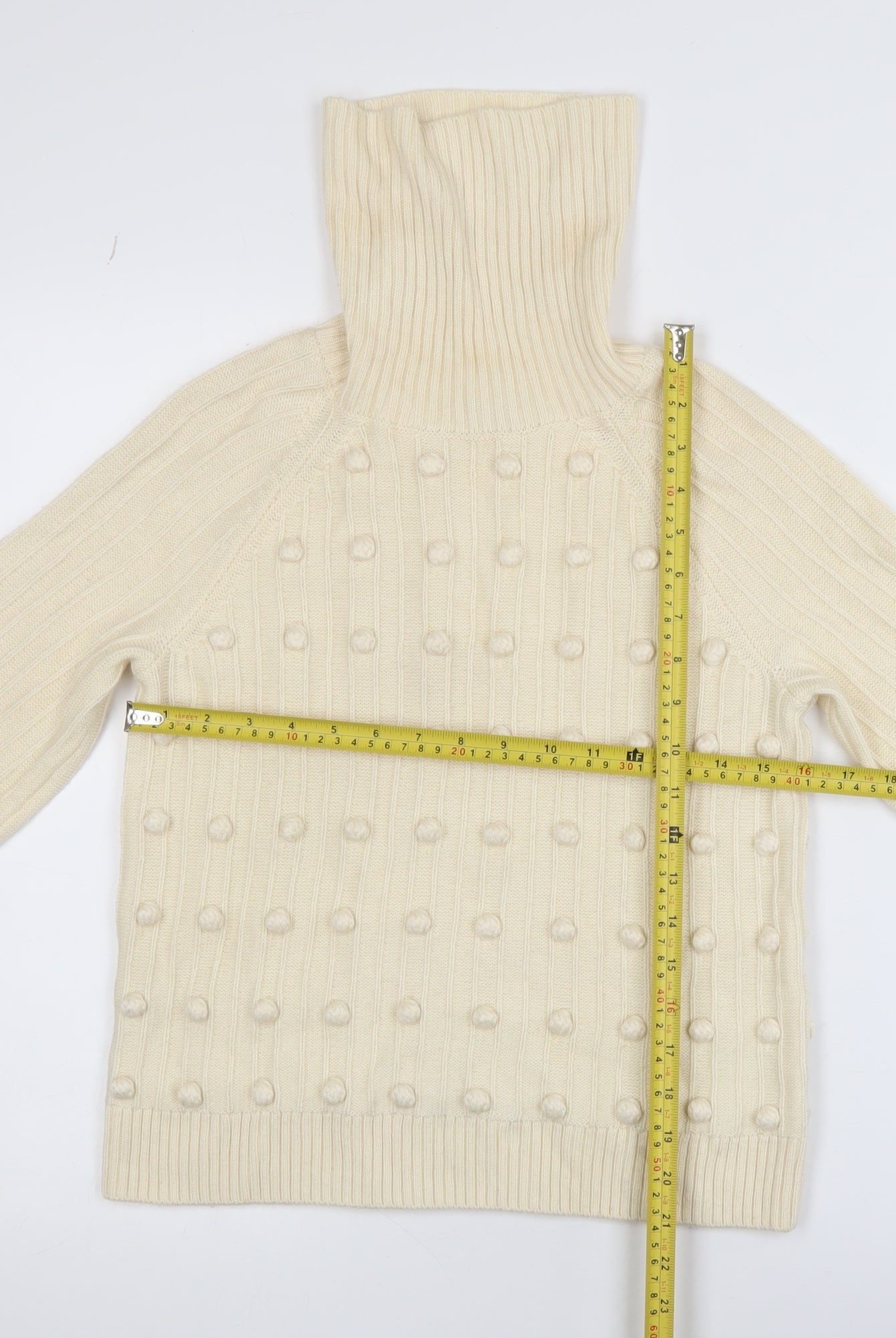 Somerset by Alice Temperley Women’s Ivory Roll Neck Wool Blend Jumper Size 10