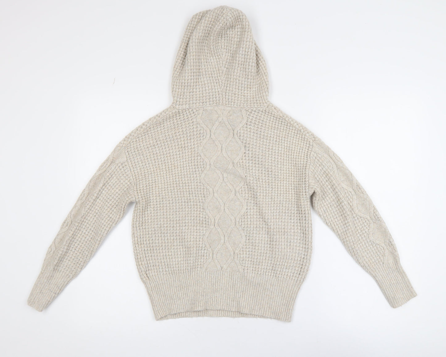 Next Women’s Beige Hooded Cable-Knit Jumper XS