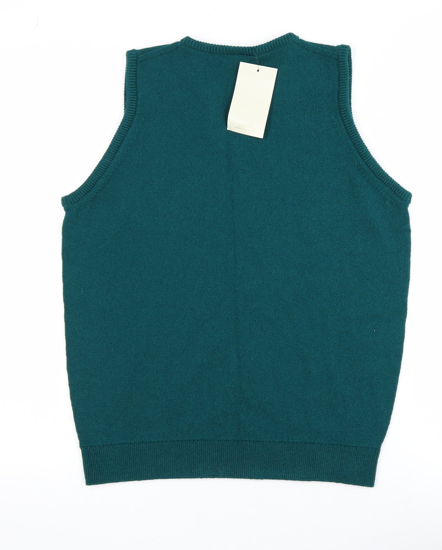 Glenbrae Men's Green Lambswool V-Neck Sleeveless Vest Jumper S
