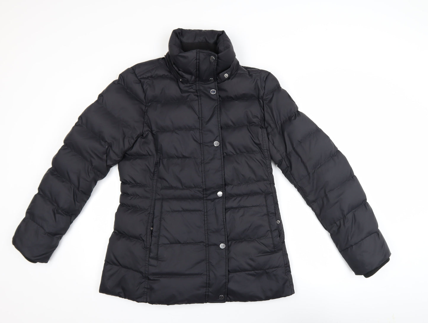 Tommy Hilfiger Women's Black Puffer Jacket Size S Mid-Length Winter Coat