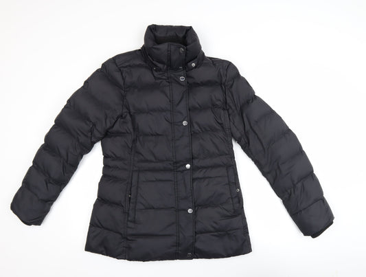 Tommy Hilfiger Women's Black Puffer Jacket Size S Mid-Length Winter Coat