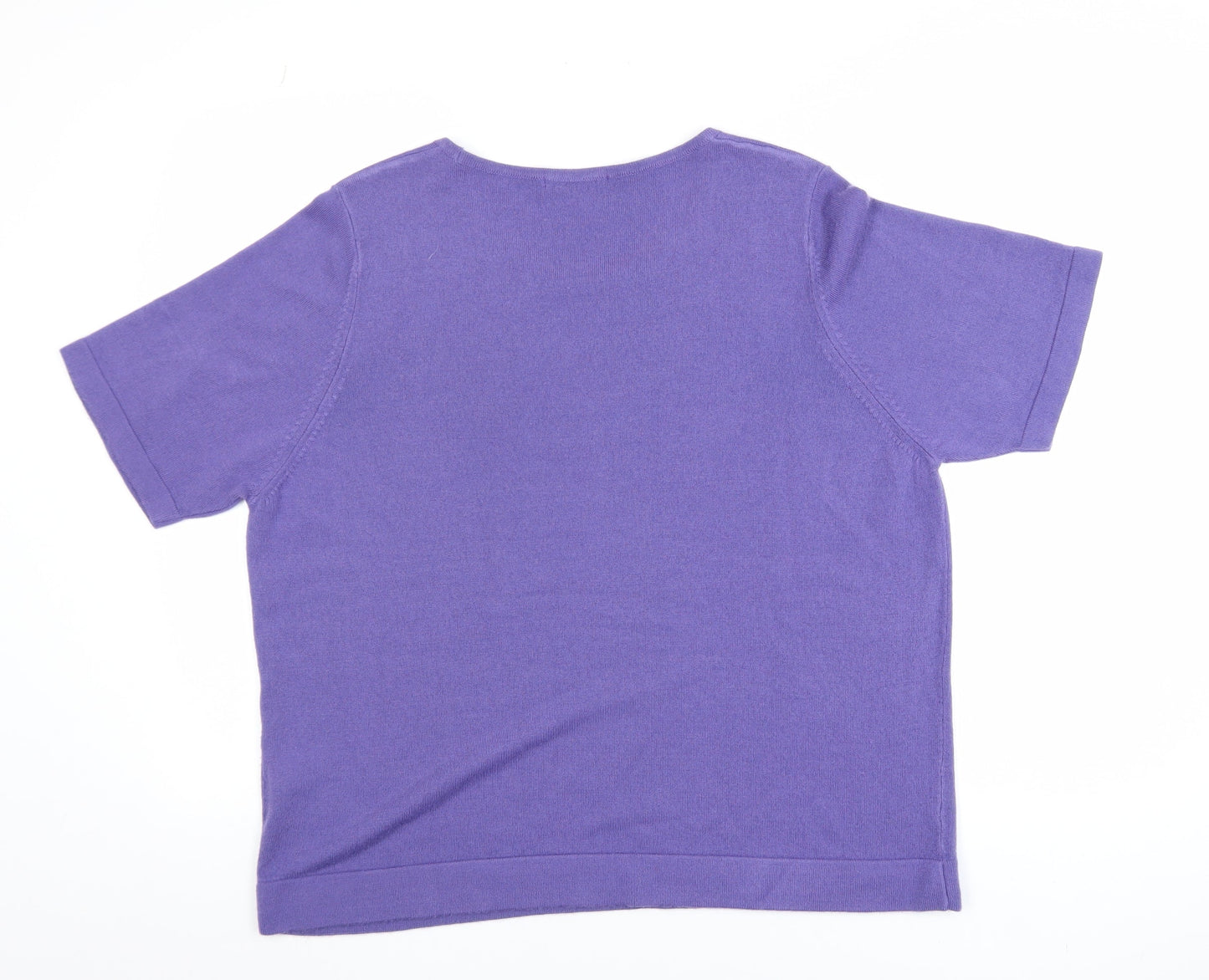 Marks and Spencer Women’s Purple Acrylic Short Sleeve Knit Top Size 20