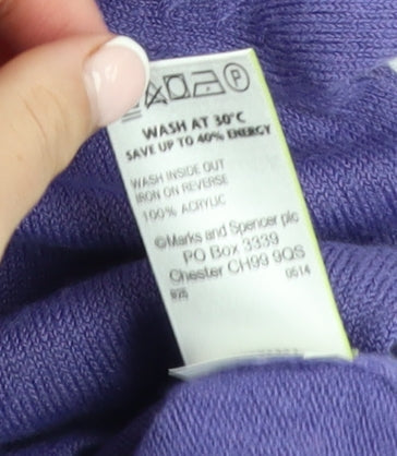 Marks and Spencer Women’s Purple Acrylic Short Sleeve Knit Top Size 20