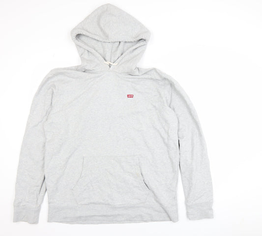 Levi's Mens Grey L Pullover Hoodie Classic Cotton Sweatshirt