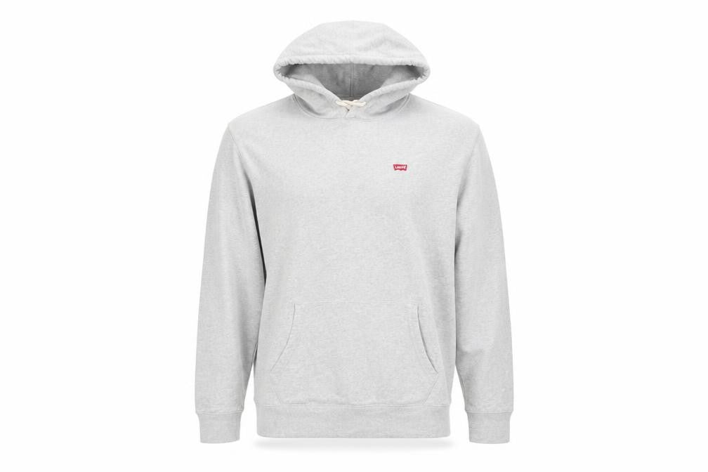 Levi's Mens Grey L Pullover Hoodie Classic Cotton Sweatshirt