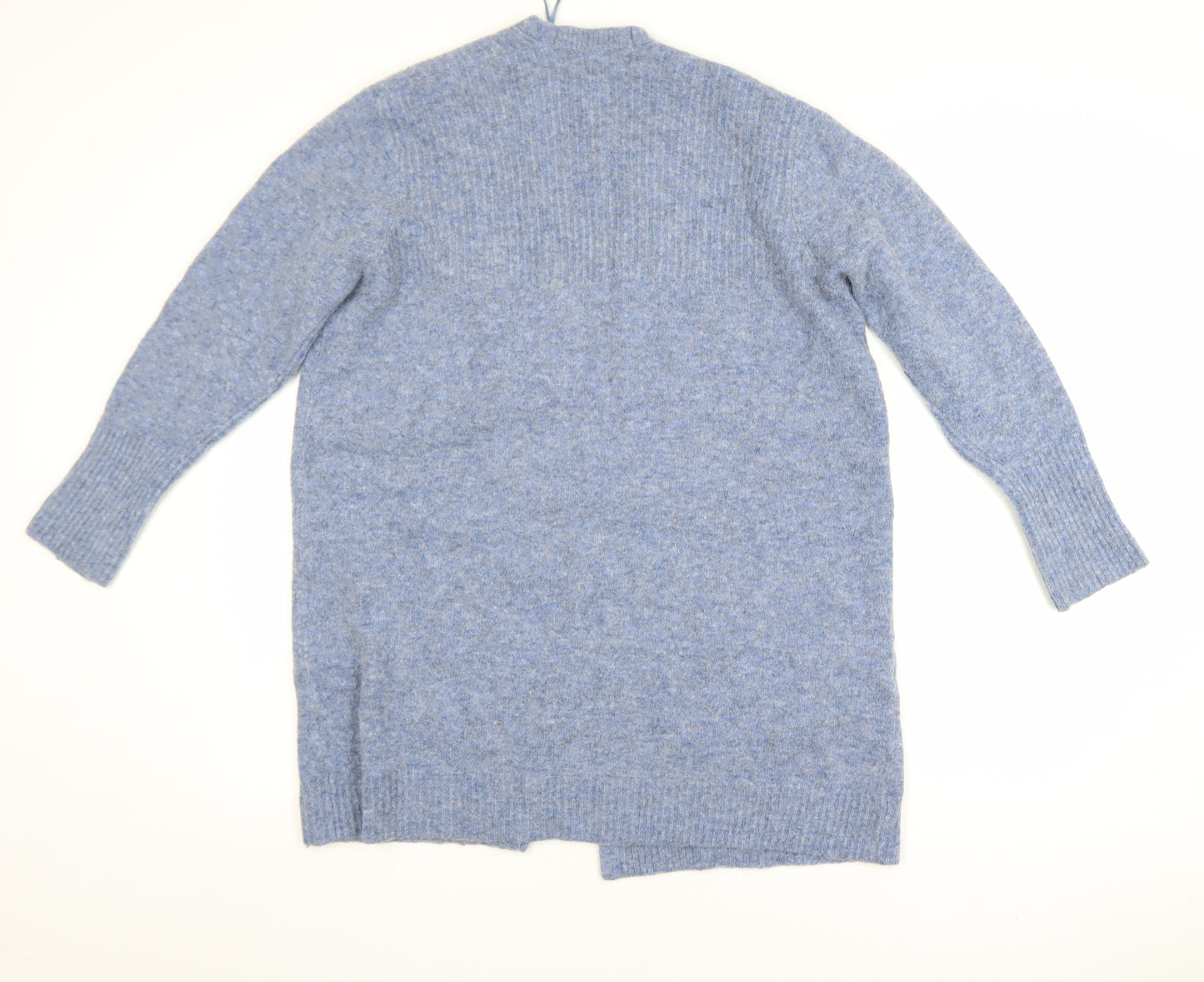 White Stuff Women’s Blue Wool Blend Open-Front Cardigan Size 12