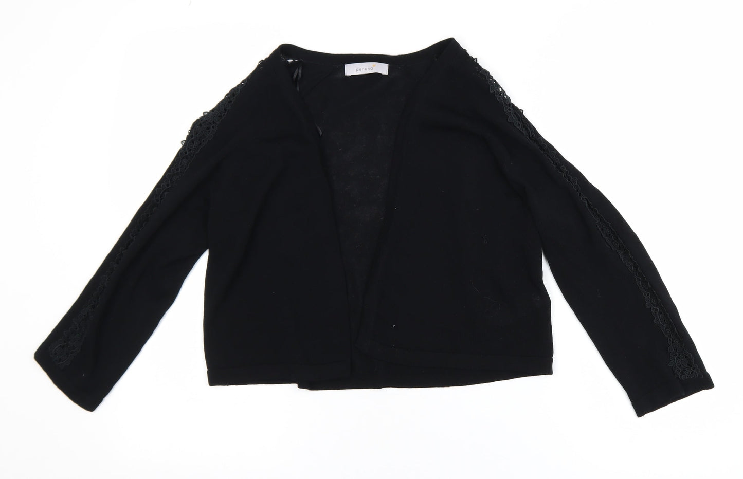 Marks and Spencer Per Una Women's Black Lace Trim Cardigan UK 14